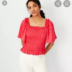 Ann Taylor square neck flutter top